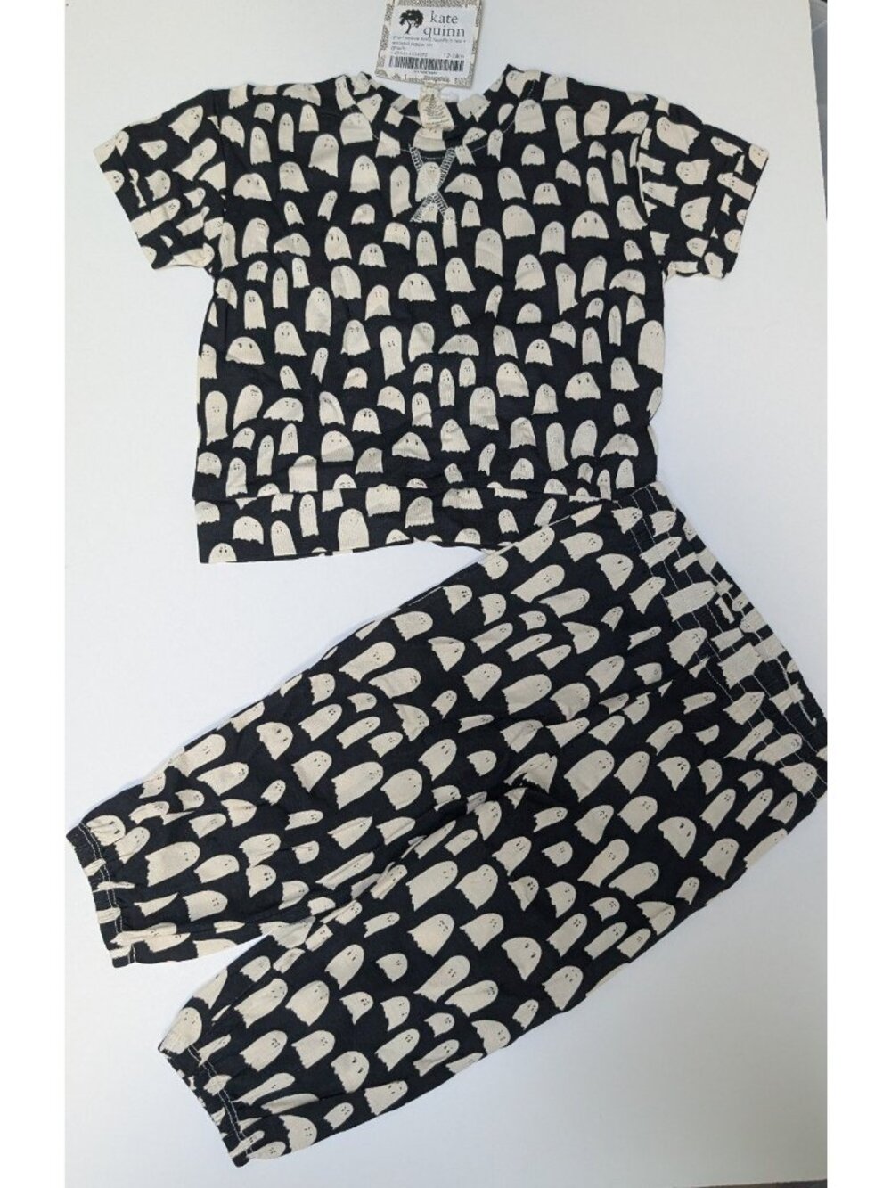 Kate Quinn Modal Ghosts Short Sleeve Jogger Set 12-18 Months Spooky Halloween